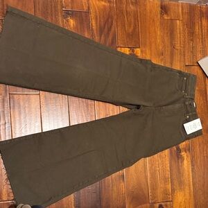 Madewell high rise Wide-Leg Brown cropped jeans